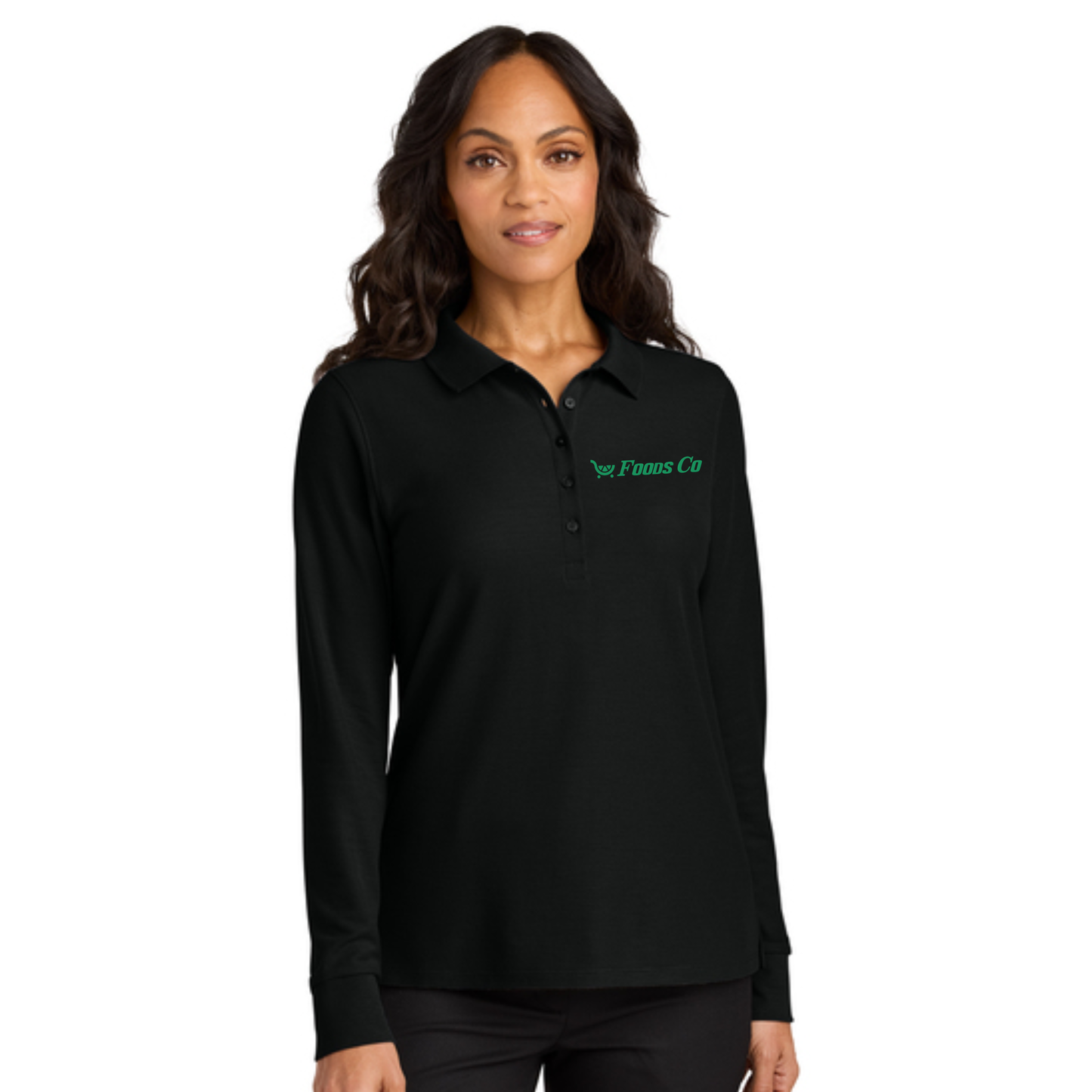 Foods Co Women’s Pique Long Sleeve Polo