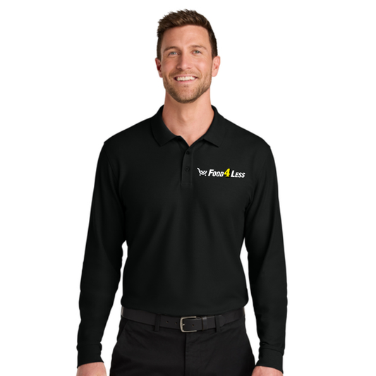 Food 4 Less Men's Pique Long Sleeve Polo