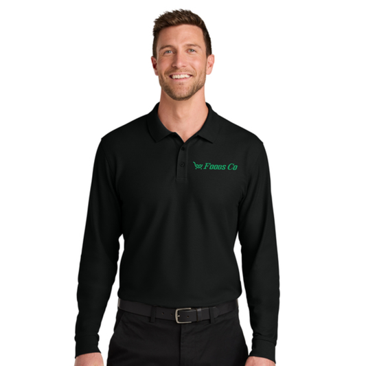 Foods Co Men's Pique Long Sleeve Polo