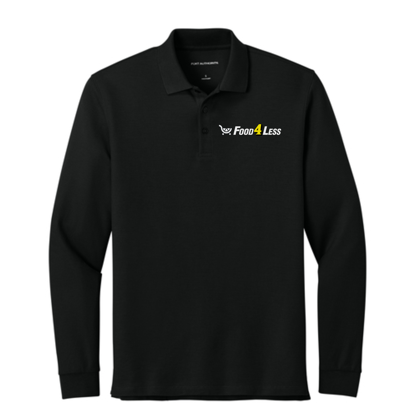 Food 4 Less Men's Pique Long Sleeve Polo