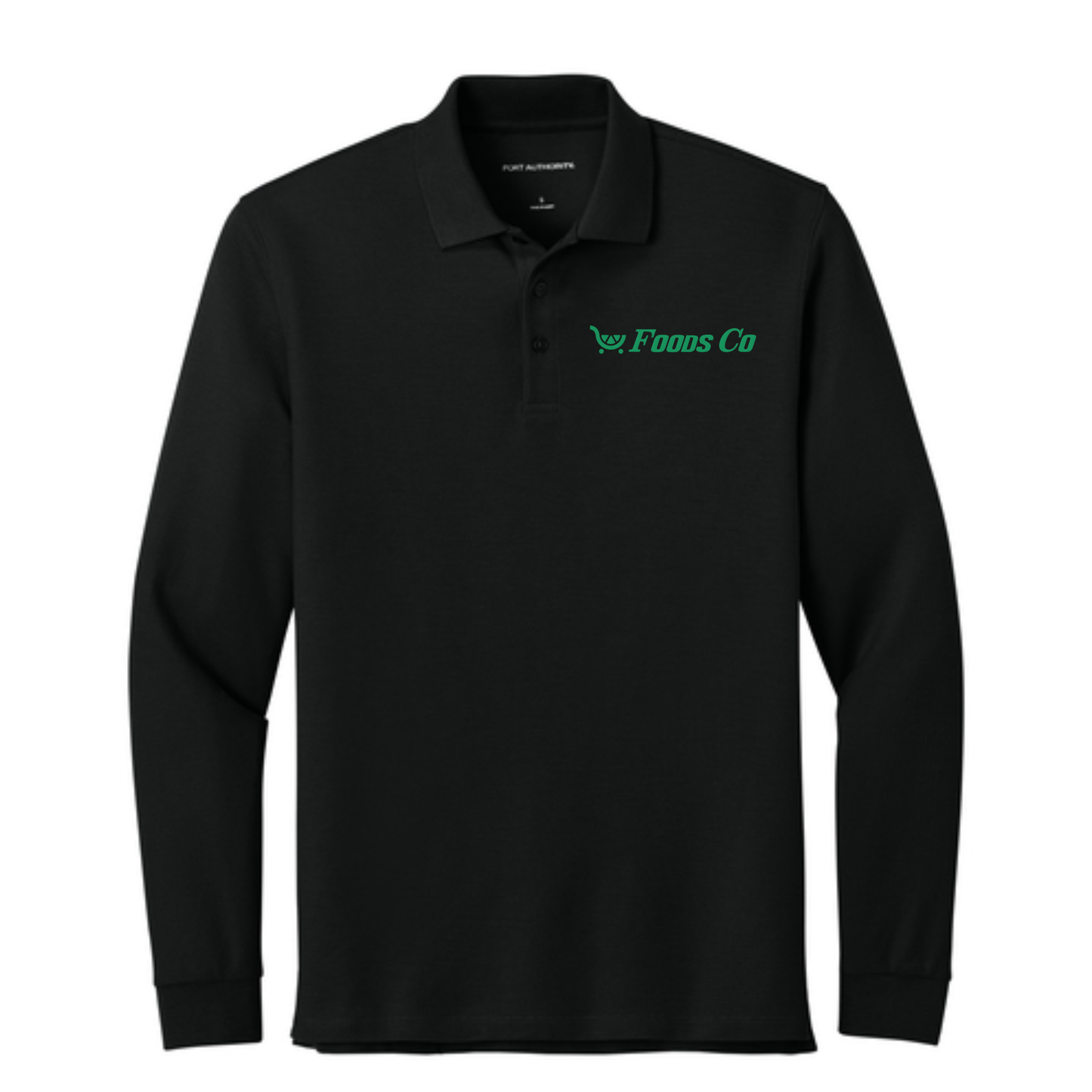 Foods Co Men's Pique Long Sleeve Polo