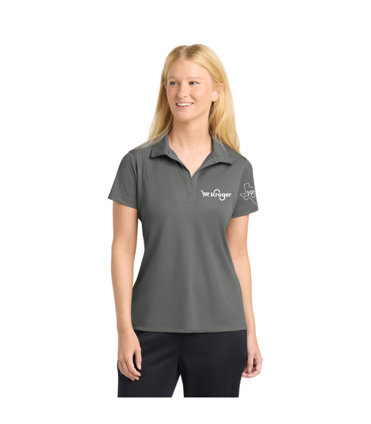 Texas Management EXCLUSIVE | Kroger Fresh Cart Performance Polo – Women’s Fit – White Embroidery