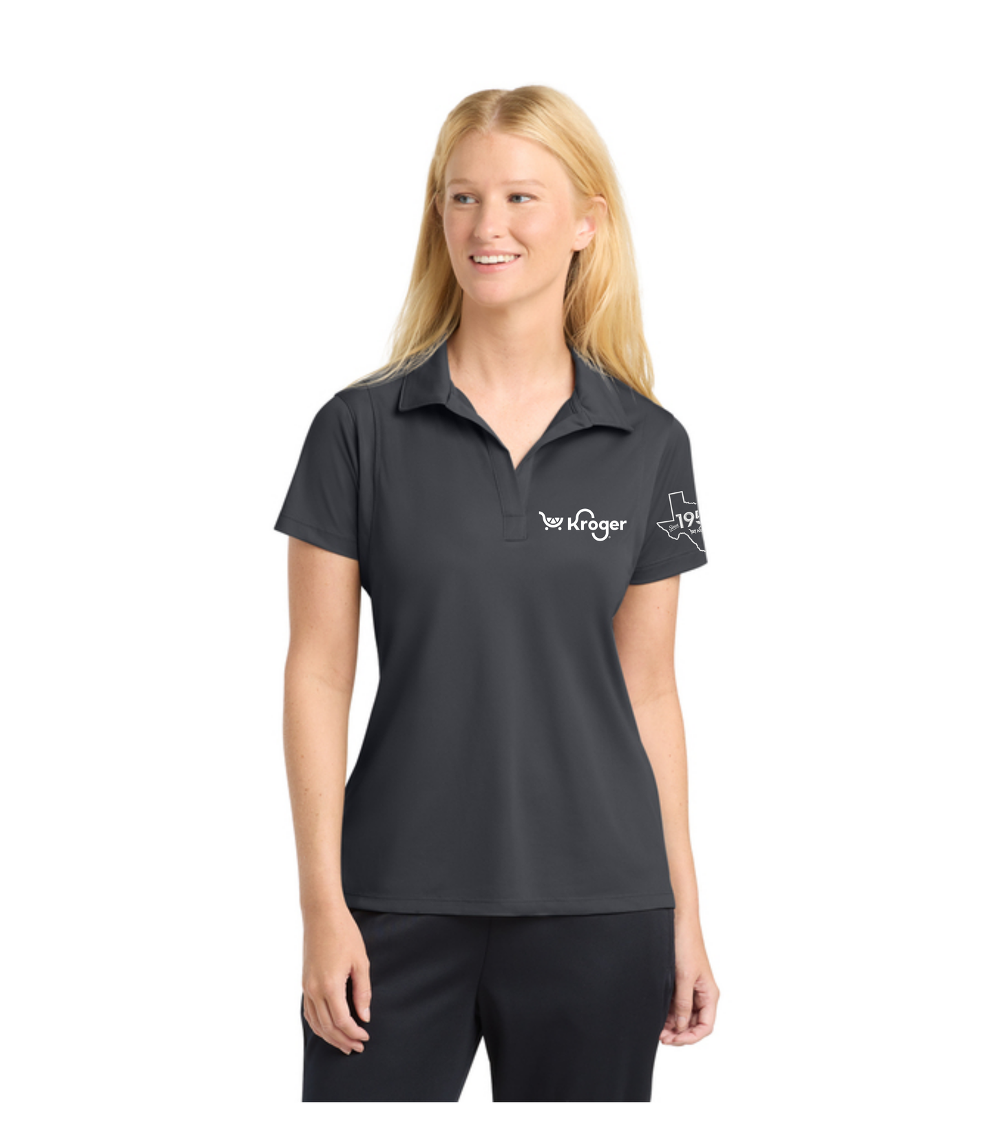 Texas Management EXCLUSIVE | Kroger Fresh Cart Performance Polo – Women’s Fit – White Embroidery