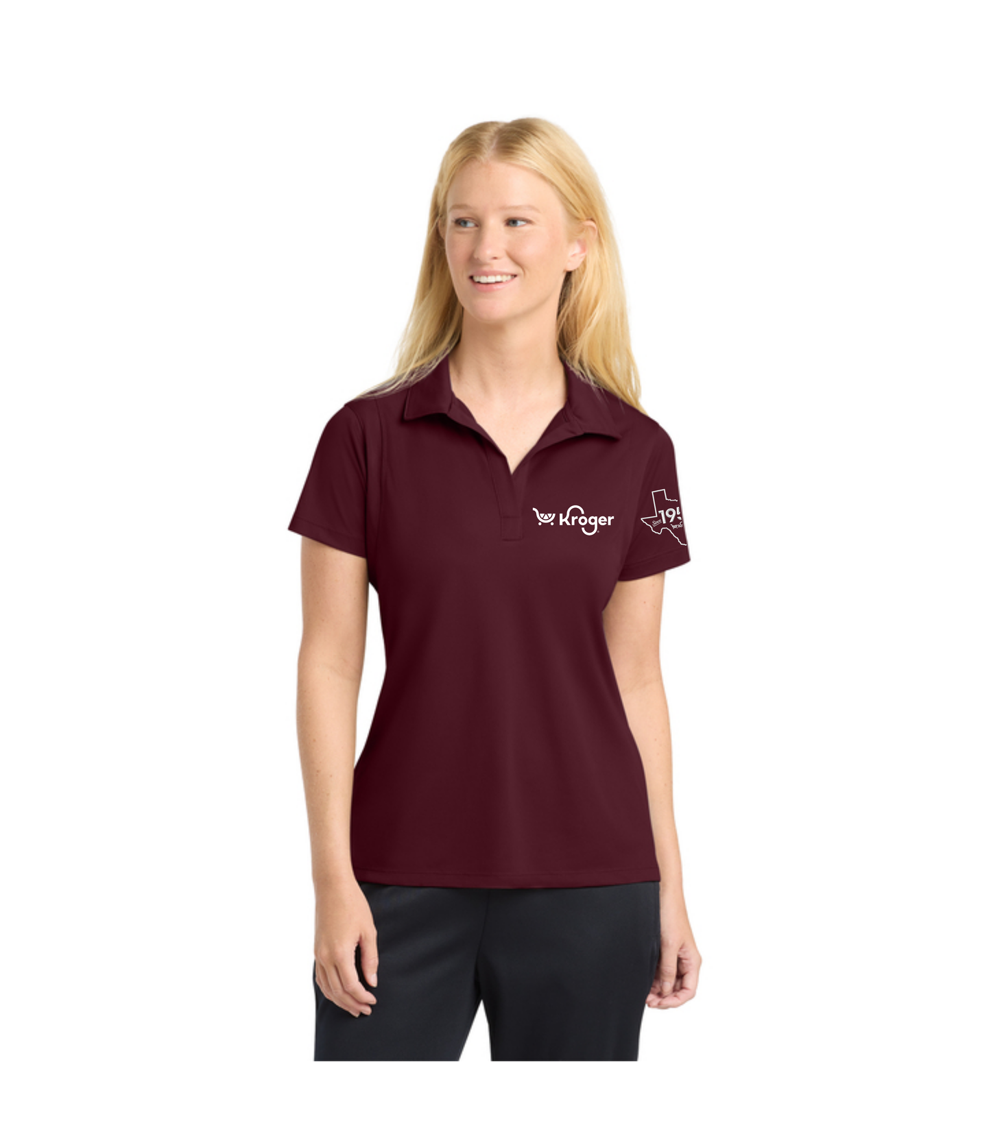 Texas Management EXCLUSIVE | Kroger Fresh Cart Performance Polo – Women’s Fit – White Embroidery