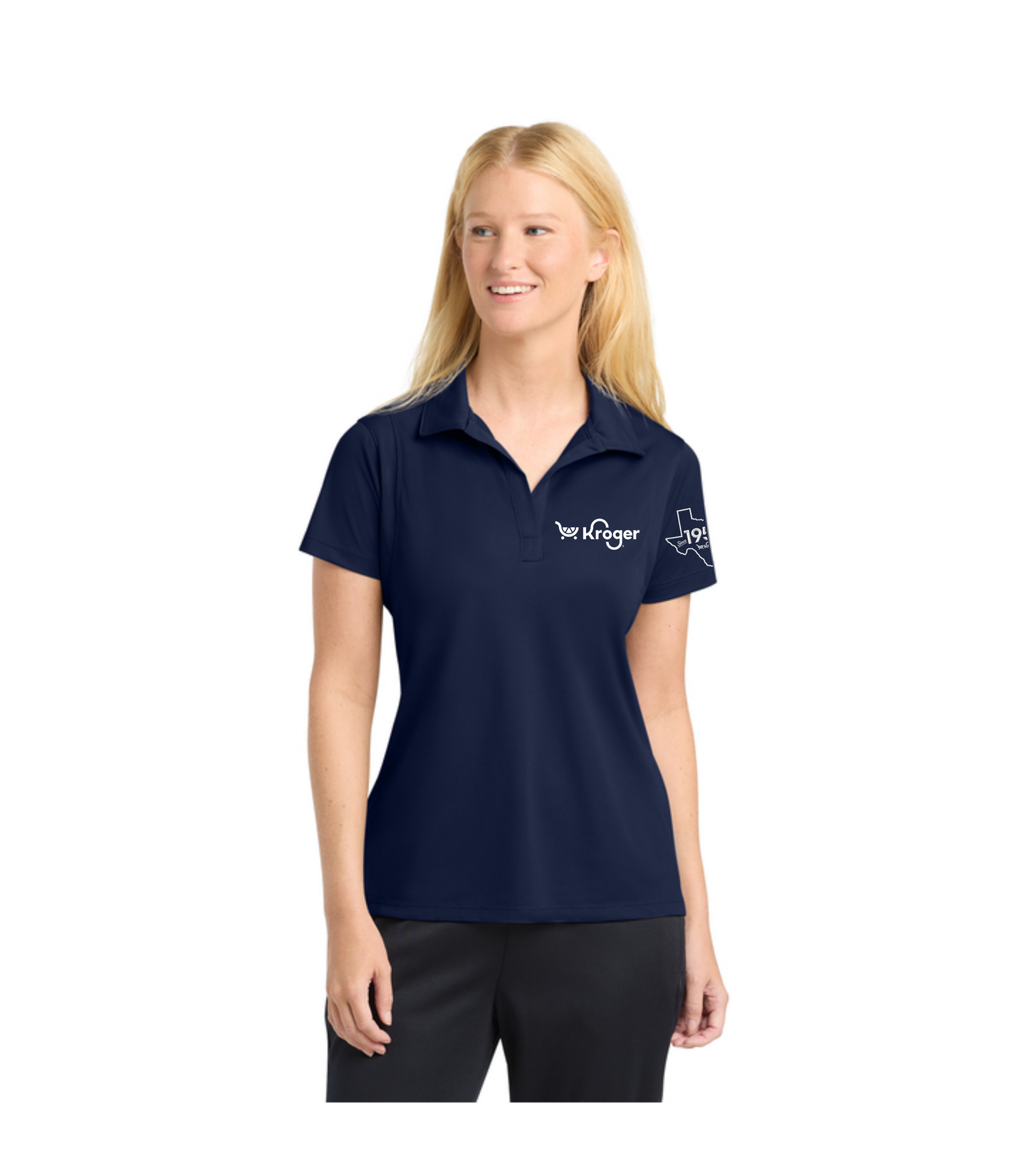 Texas Management EXCLUSIVE | Kroger Fresh Cart Performance Polo – Women’s Fit – White Embroidery