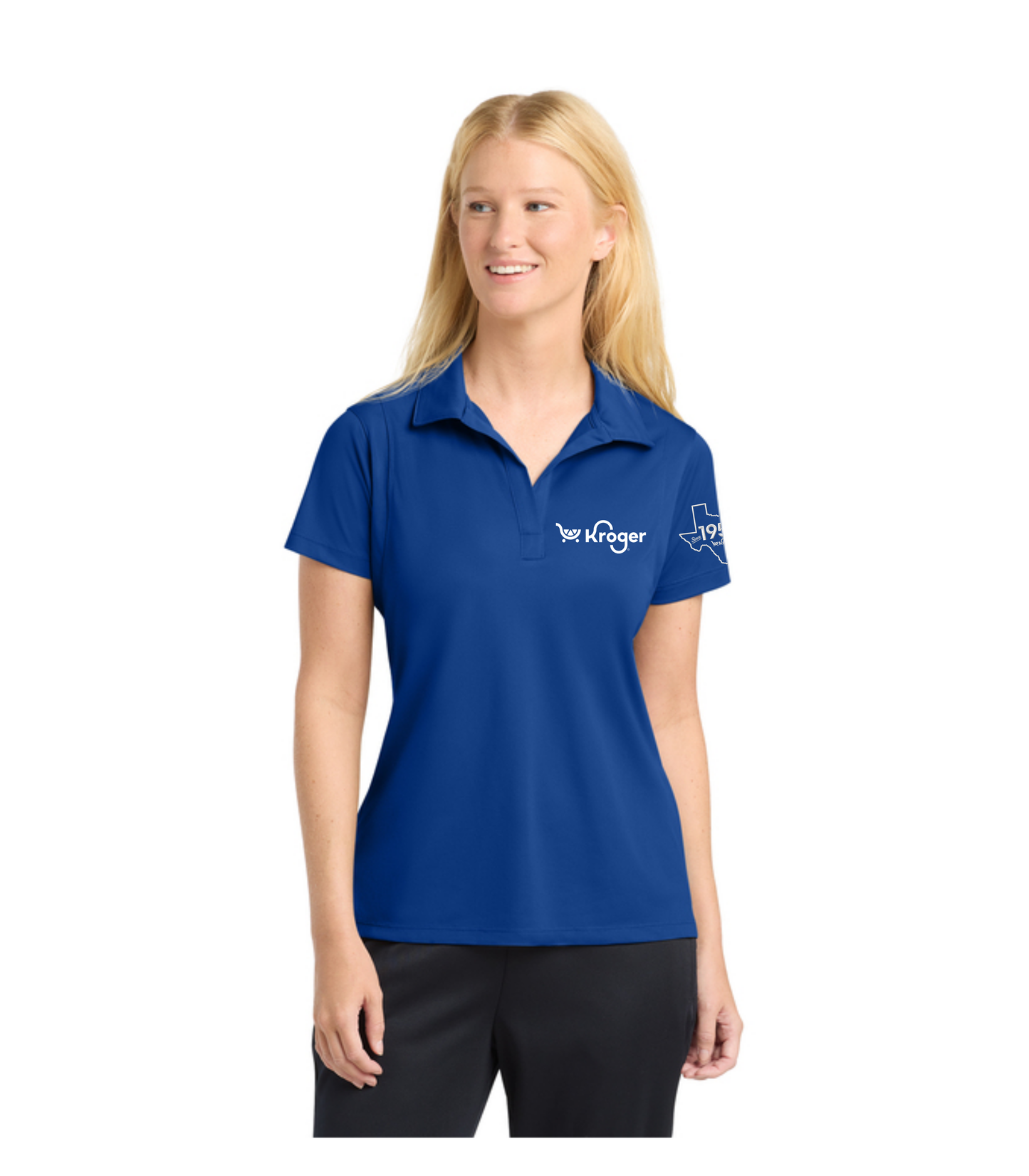 Texas Management EXCLUSIVE | Kroger Fresh Cart Performance Polo – Women’s Fit – White Embroidery