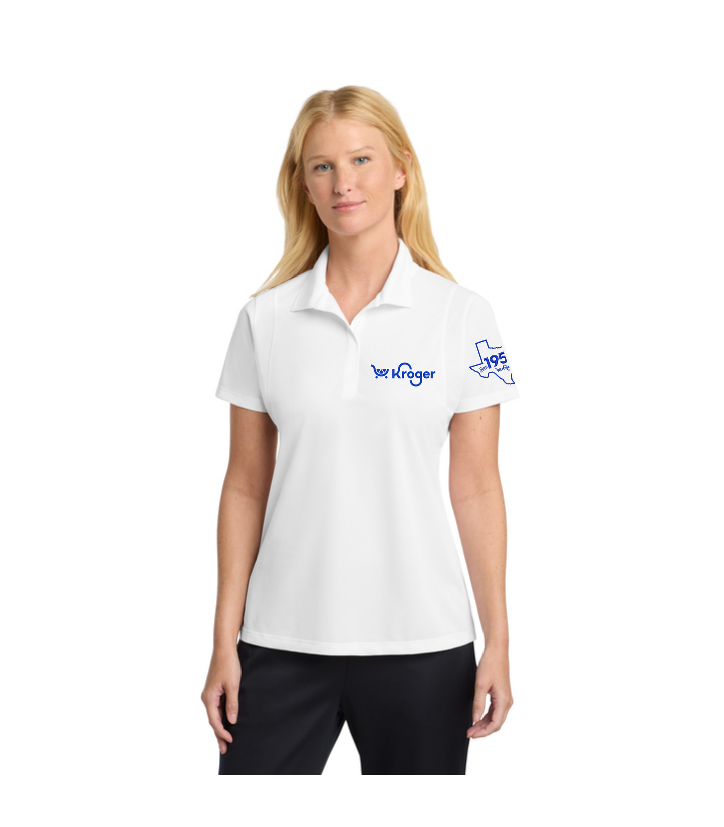 Texas Management EXCLUSIVE | Kroger Fresh Cart Performance Polo – Women’s Fit – Royal Blue Embroidery