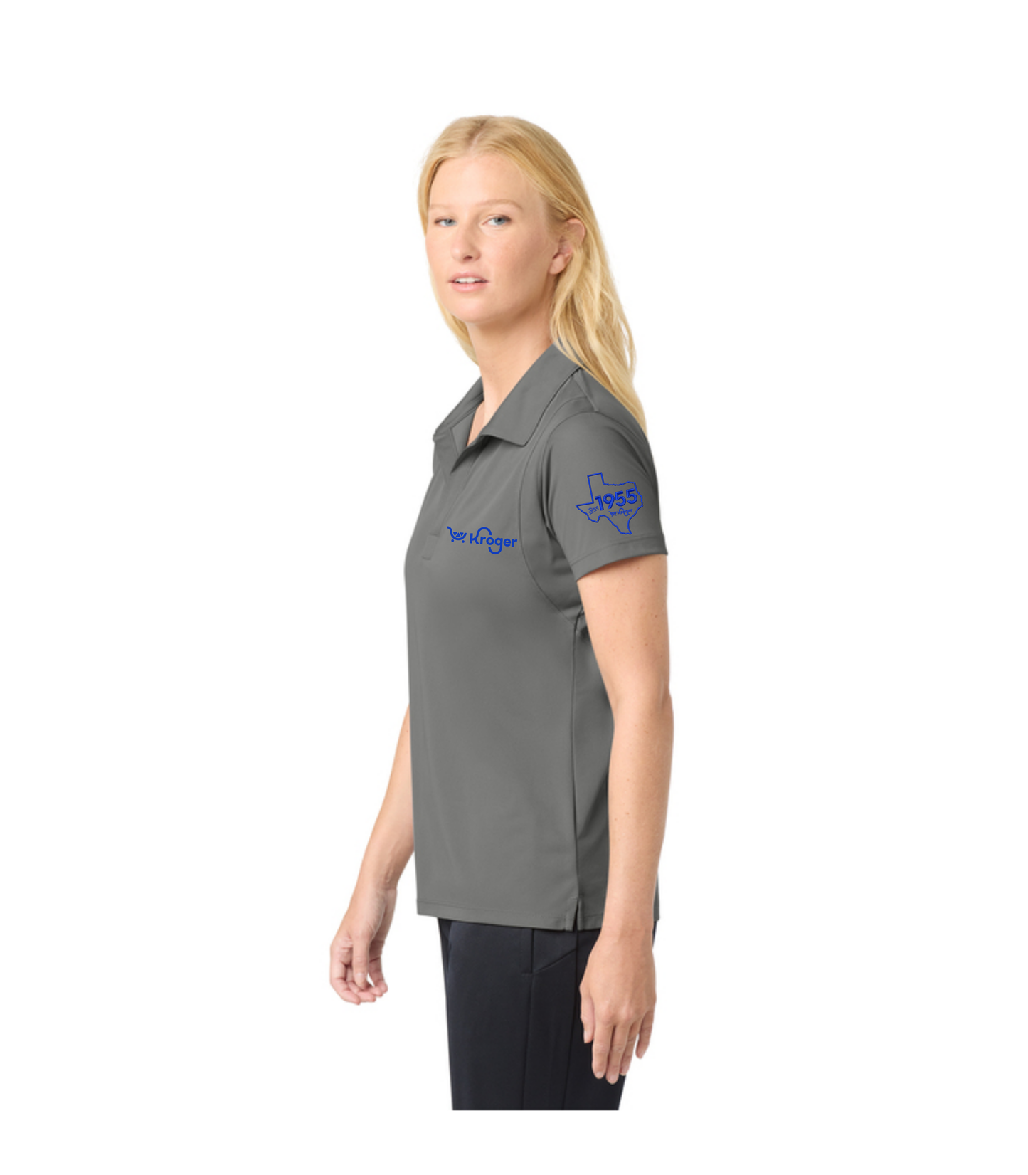 Texas Management EXCLUSIVE | Kroger Fresh Cart Performance Polo – Women’s Fit – Royal Blue Embroidery