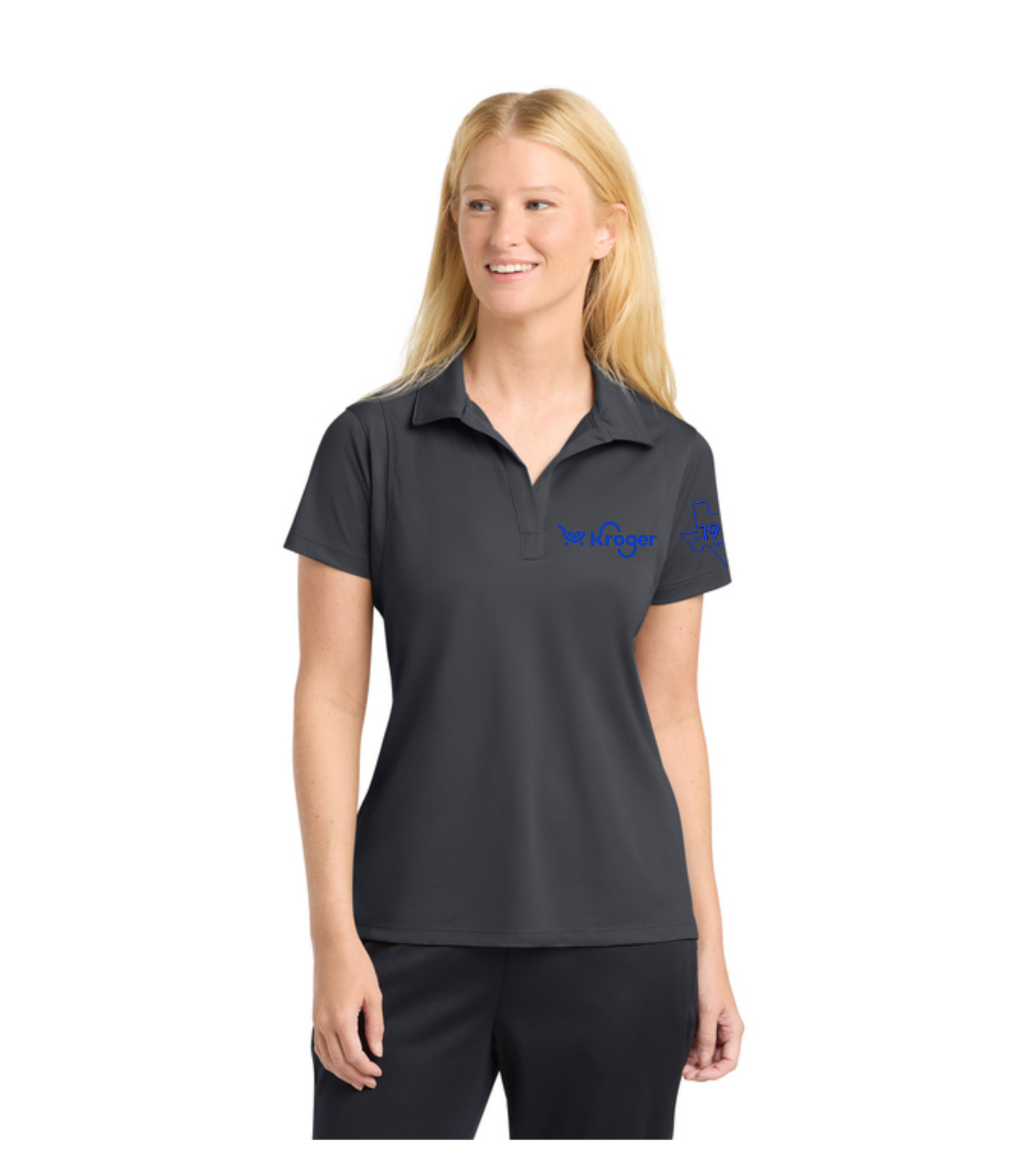 Texas Management EXCLUSIVE | Kroger Fresh Cart Performance Polo – Women’s Fit – Royal Blue Embroidery