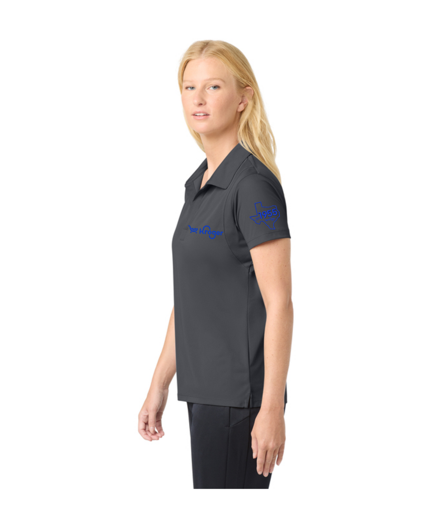 Texas Management EXCLUSIVE | Kroger Fresh Cart Performance Polo – Women’s Fit – Royal Blue Embroidery