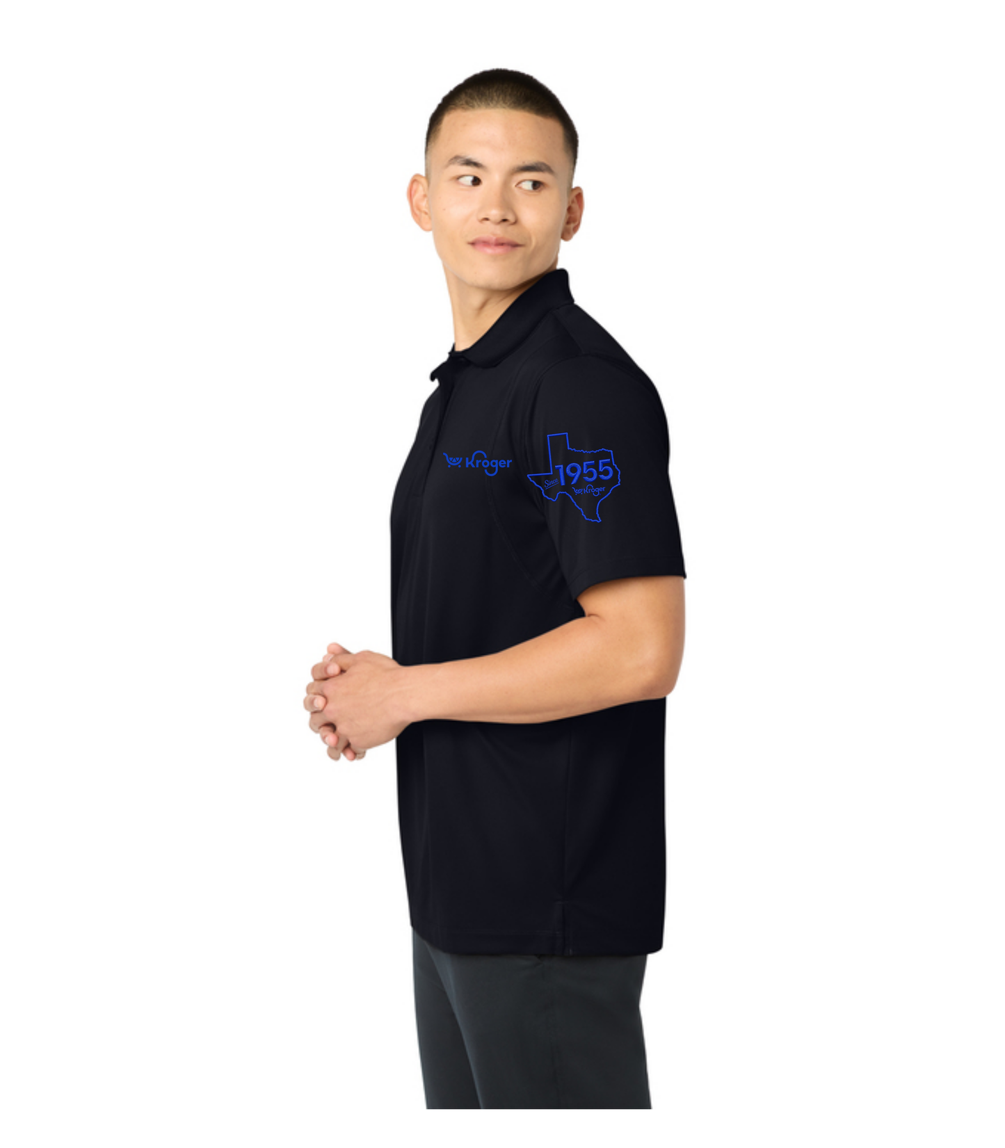 Texas Management EXCLUSIVE | Kroger Fresh Cart Performance Polo – Men’s/Unisex Fit – Royal Blue Embroidery